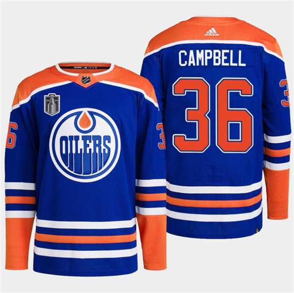 Men%27s Edmonton Oilers #36 Jack Campbell Royal 2024 Stanley Cup Final Patch Stitched Jersey Dzhi->edmonton oilers->NHL Jersey
